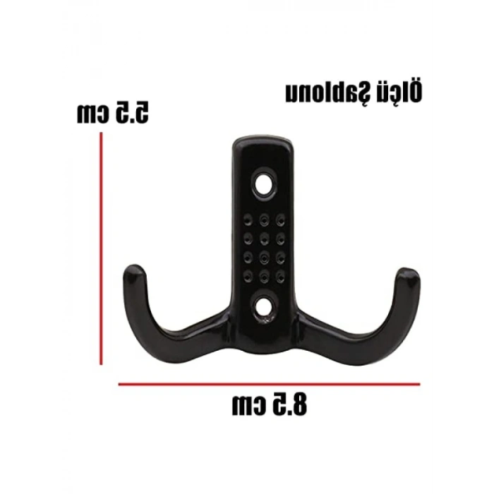 Duvar Montajlı Metal Elbise Askılığı (Siyah)