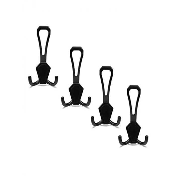 Duvar Montajlı Siyah Portmanto Vestiyer - 4 Adet