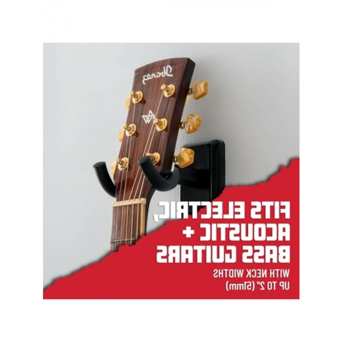 Duvar Tipi Gitar Askısı, Maun Boyalı Tasarım