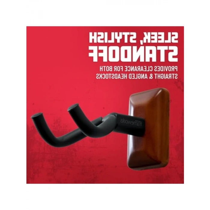 Duvar Tipi Gitar Askısı, Maun Boyalı Tasarım