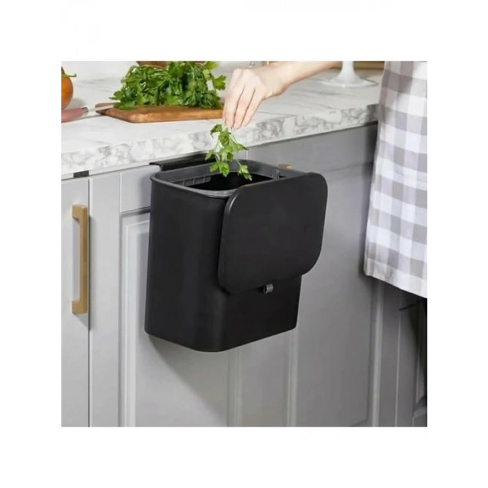 Duvara Asılabilir 15 Litre Kapaklı Çöp Kovası, Mutfak ve Banyo için