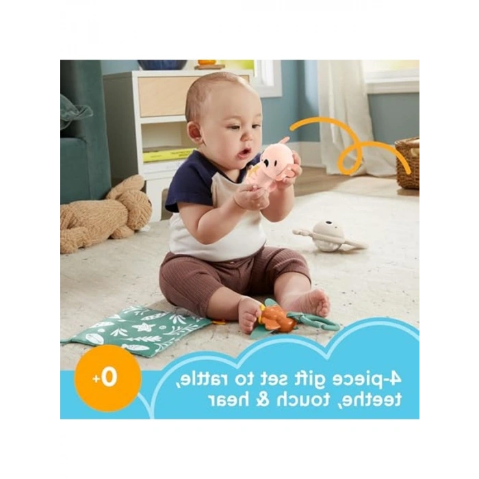 Duyuları Harekete Geçiren Bebek Oyun Seti, 4 Oyuncak ile Eğitici Deneyim