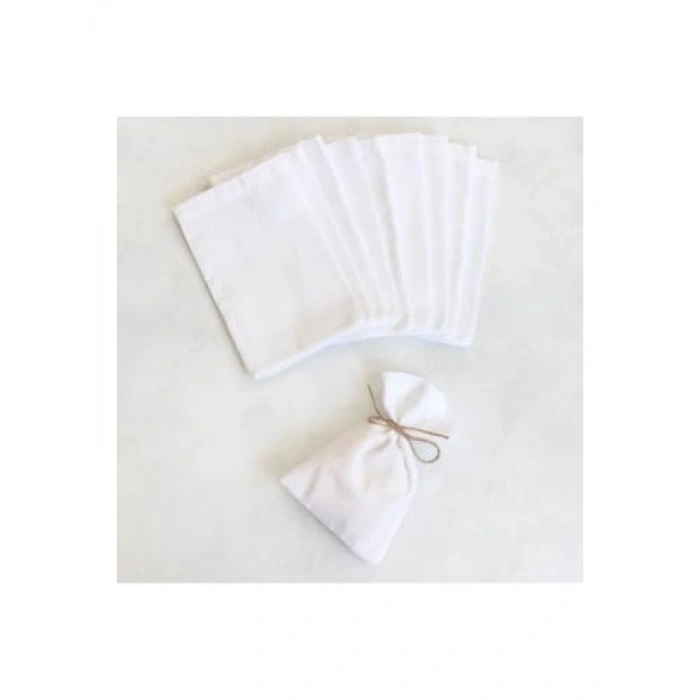 Düz Beyaz Ham Bez Kese, 10X15 Cm, 10 Adet