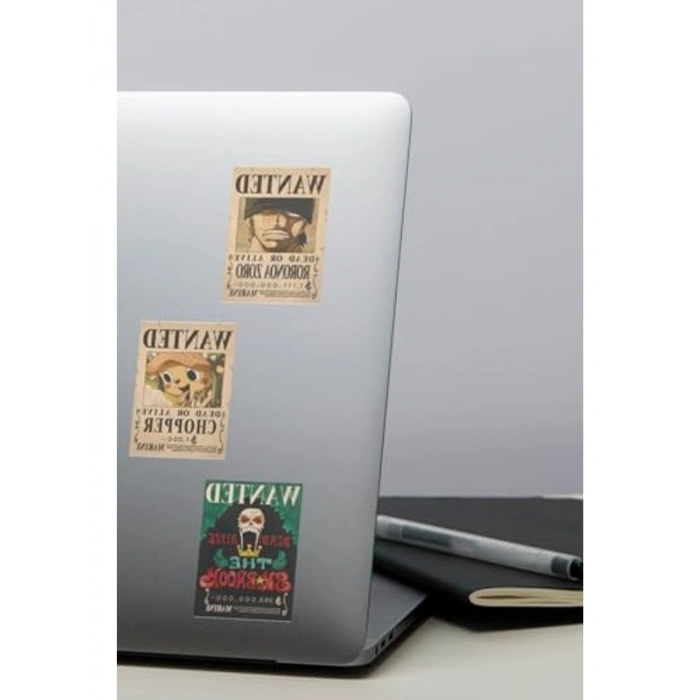 Düz Kesim Sticker Seti, One Piece Wanted Temalı, 20 Adet