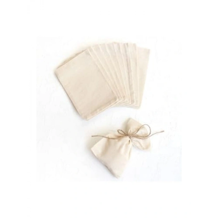 Düz Krem Ham Bez Kese - 10x15 cm, 10 Adet