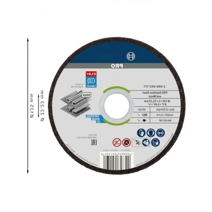 Düz Standart Inox Ayırma Diski - 125mm, 10 Adet