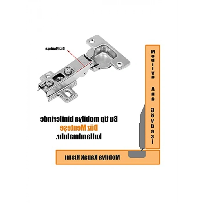 Düz Tasarım 1 Çift Menteşe (Dolap Kapak Menteşesi)