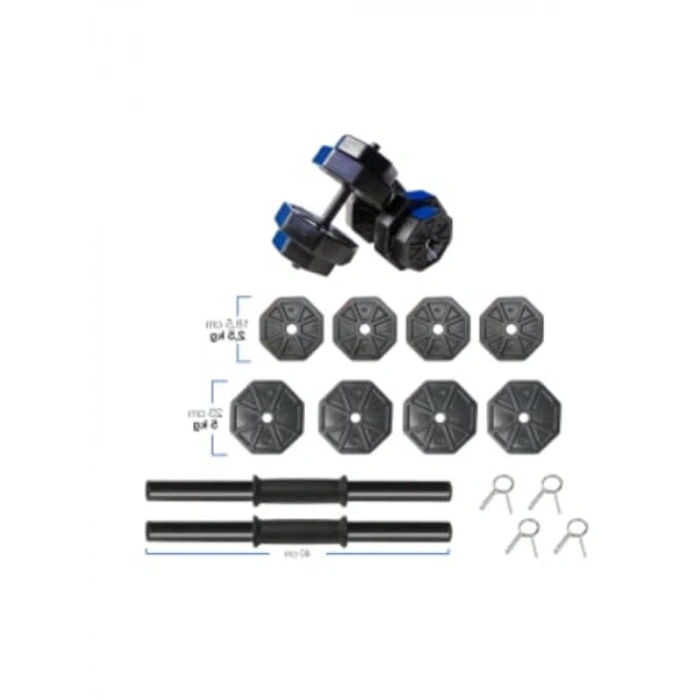 Düz ve Z Barlı Dumbbell Seti, 30 kg Ağırlık