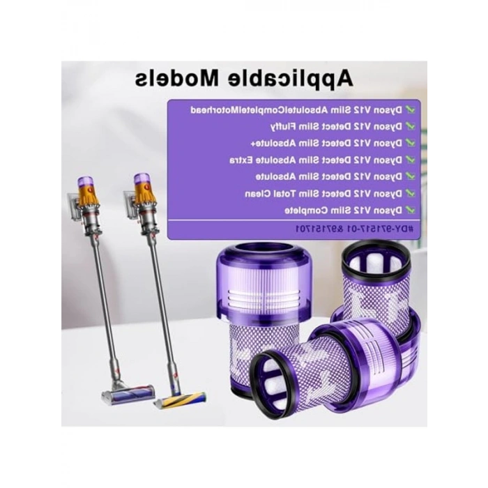 Dyson Kablosuz Süpürge için 3 Adet HEPA Filtre ve Fırça Seti