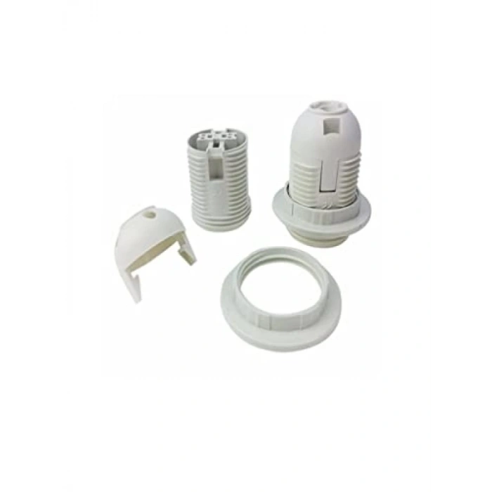 E14 Beyaz Dişli Duy - Avize ve Masa Lambası Duy