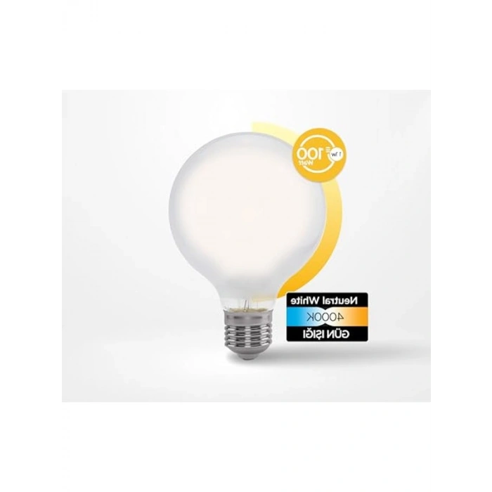 E27 11W Filament Ampul, 1521LM, 4000K Milky Işık
