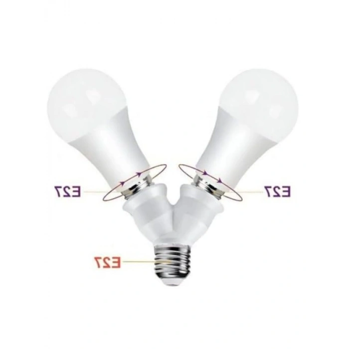E27 Duy Çoğaltıcı - Tek Duydan Çift E27 Lamba Bağlantısı