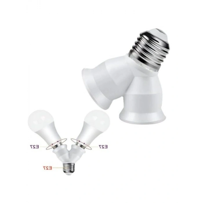 E27 Duy Çoğaltıcı - Tek Duydan İki E27 Lamba Bağlantısı