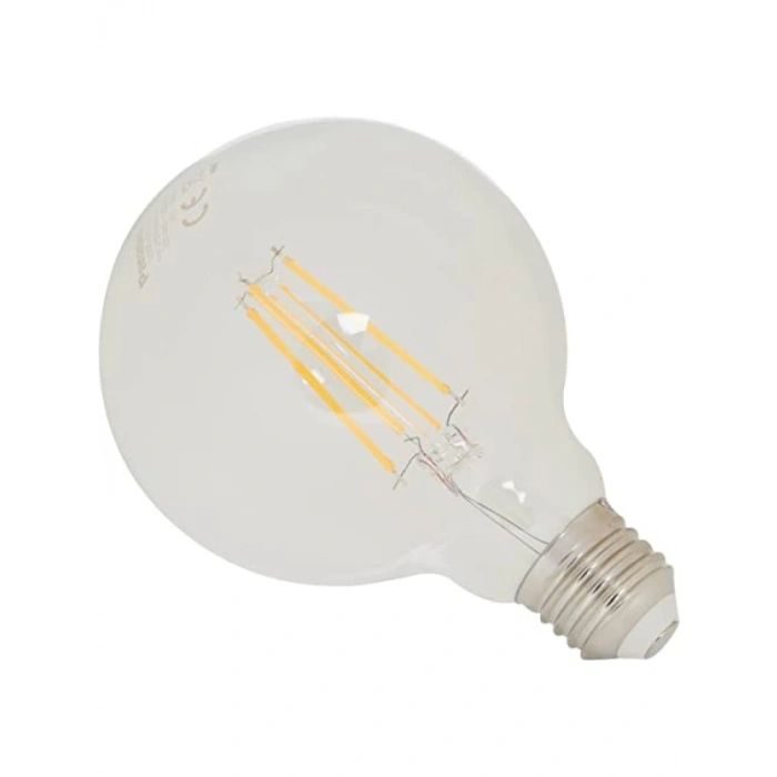 E27 Led Filament Lamba, Sarı Işık (2700K), 7W, 806 Lümen, G95
