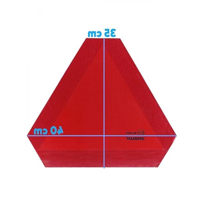 E37 Onaylı Üçgen Reflektörlü Fosforlu Alüminyum Levha (1 Çift)