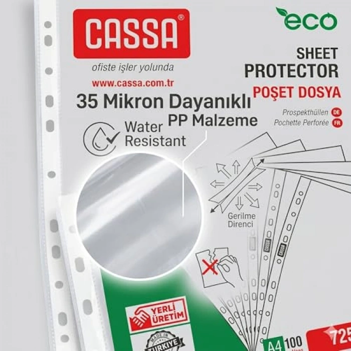 Eco Poşet Dosya, 30 Mikron, 100lü Paket