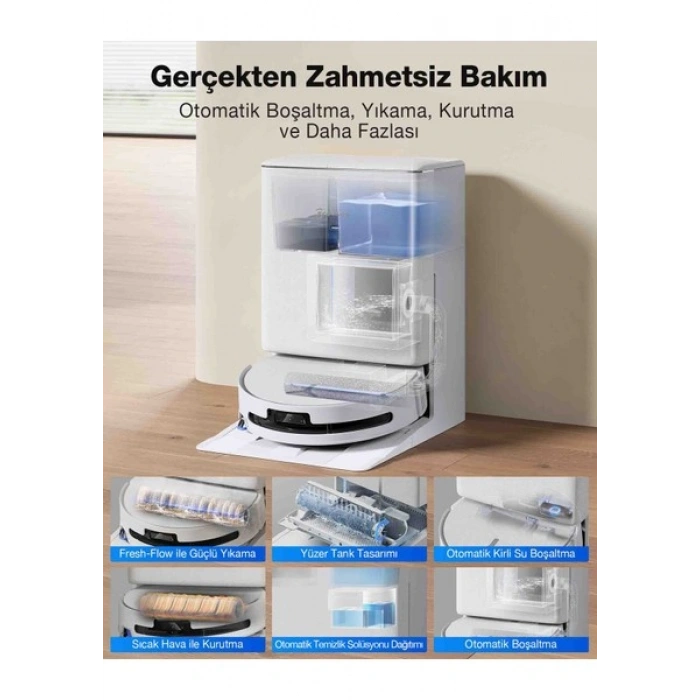 Ecovacs Deebot T90 Omni Robot Süpürge ve Paspas, 30.000PA Güçlü Emiş, Zerotangle 4.0​