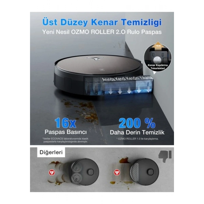 ECOVACS DEEBOT X11 OmniCyclone Toz Torbasız Robot Süpürge ve Paspas PowerBoost