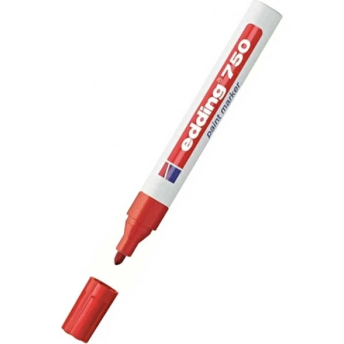 Edding 750 Boya Dekor Beyaz Marker Kalemi Kırmızı