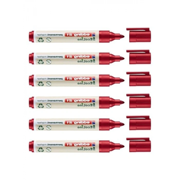 EDDING Ecoline Red 1,5-3 mm, 6lı Set Kalıcı Markör 21