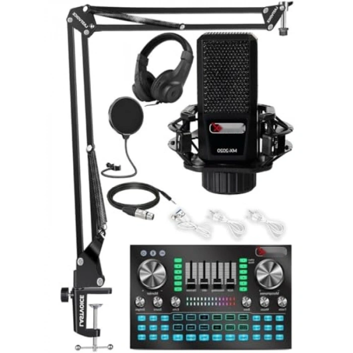 Efektli Ses Kartı ve Mikrofon Seti - Canlı Yayın İçin