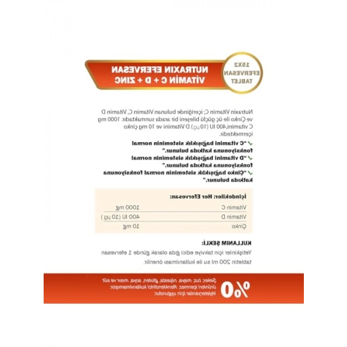 Efervesan C-D-Zinc Vitamin Takviyesi 15 Tablet