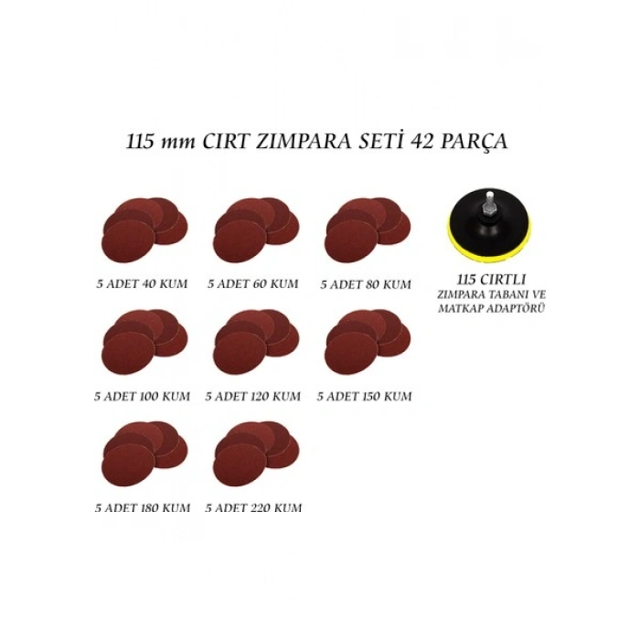 Ege Arge 115lik Cırt Zımpara Seti 42li