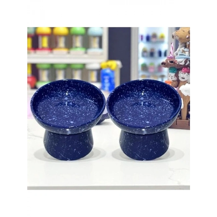 Eğimli Yüksek Seramik Mama Kabı; Ergonomik ve Kolay Temizlenebilir