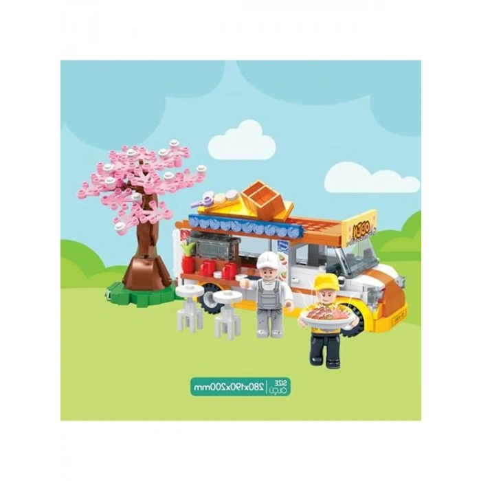 Eğitici Bloklar ile Mobil Restoran Yapım Seti, 310 Parça ile Yaratıcı Oyun
