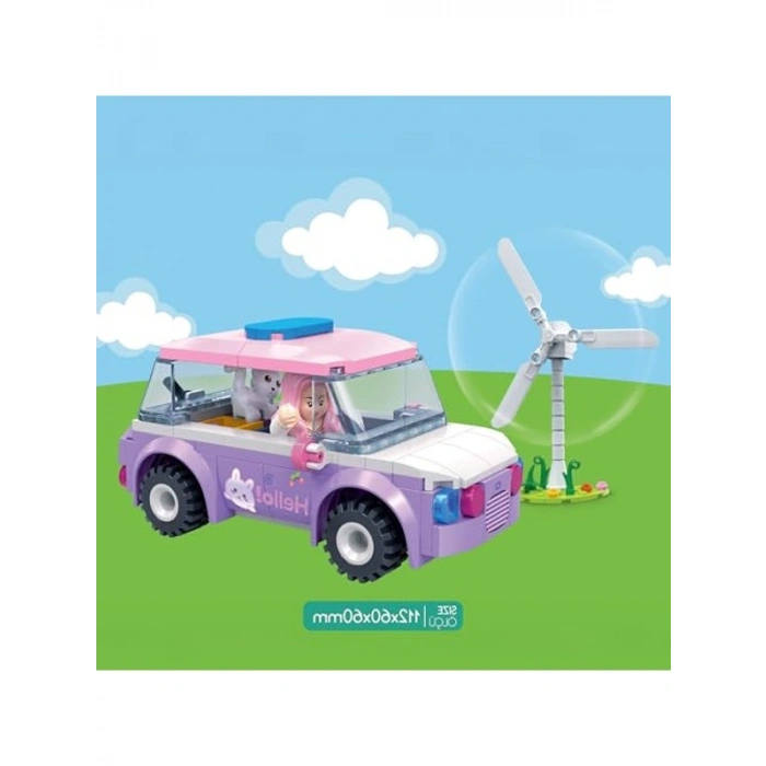 Eğitici Bloklar Kız Arabası - 136 Parça Yapı Seti