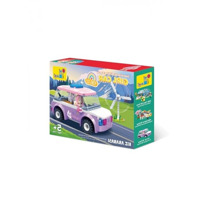 Eğitici Bloklar Kız Arabası - 136 Parça Yapı Seti