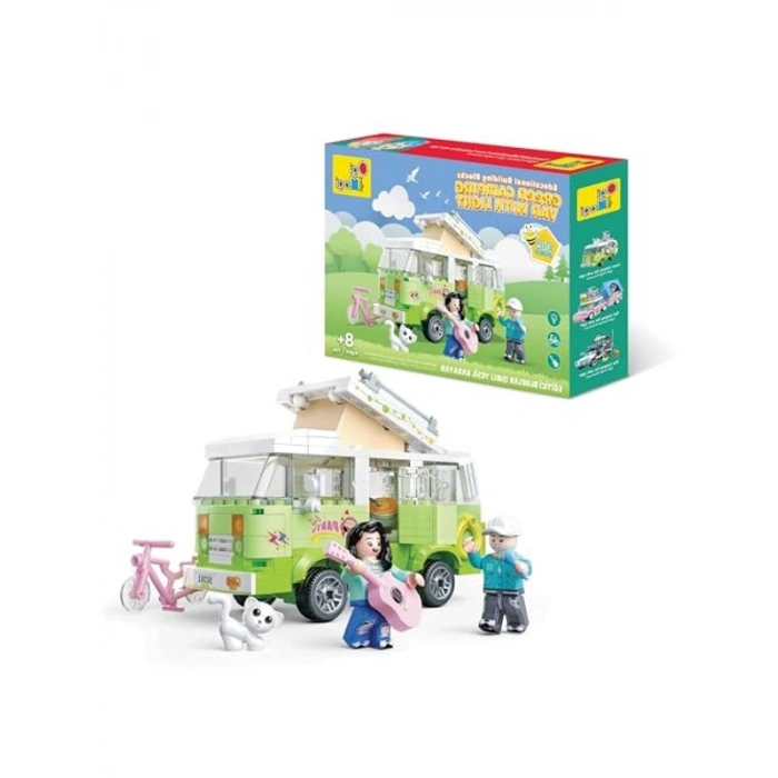 Eğitici Bloklar Seti, Işıklı Karavan Temalı, 304 Parça