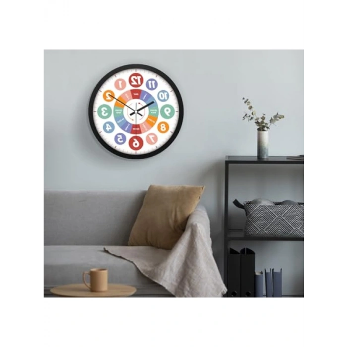 Eğitici Duvar Saati - 30 cm, Sessiz Mekanizma