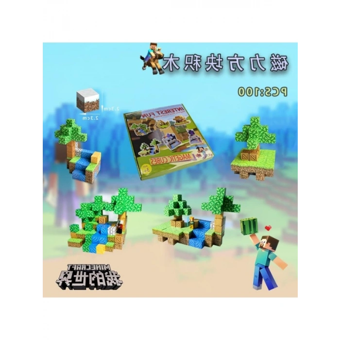 Eğitici Manyetik Küpler - 100 Parça 3 Boyutlu Mıknatıslı Oyuncak