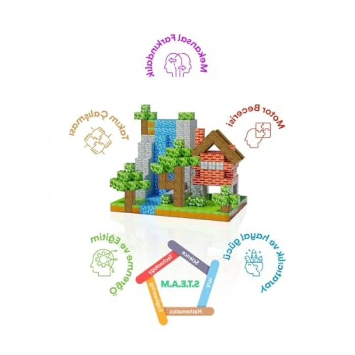 Eğitici Manyetik Küpler - 100 Parça 3 Boyutlu Mıknatıslı Oyuncak