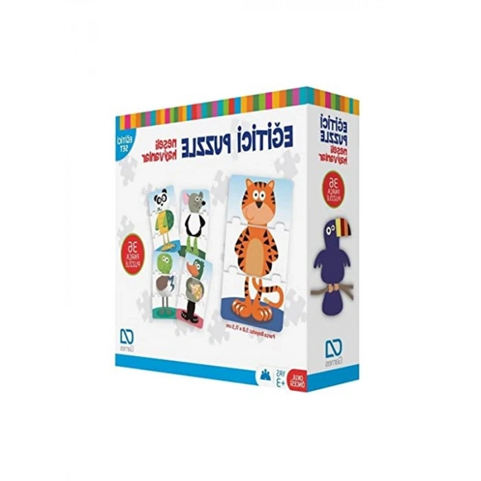 Eğitici Neşeli Hayvanlar Temalı Puzzle