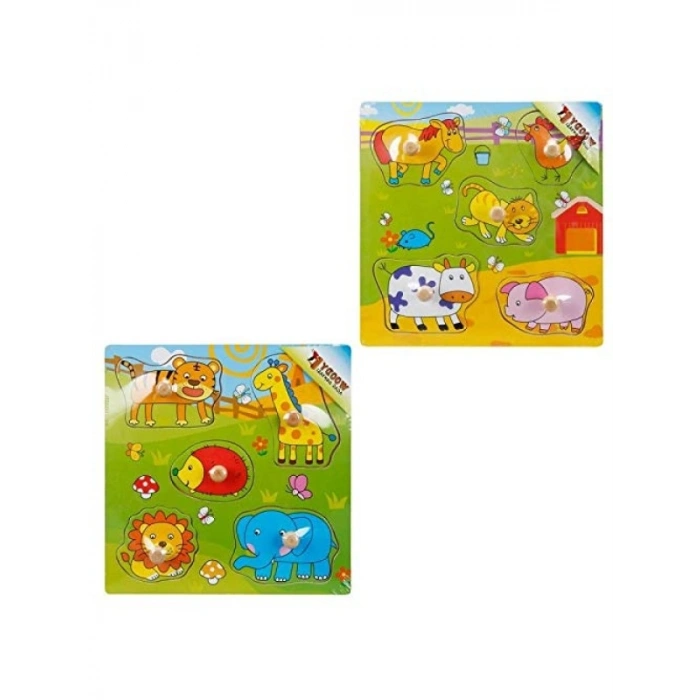 Eğitici Tahta Bultak Raptiyeli Puzzle - 5 Parça