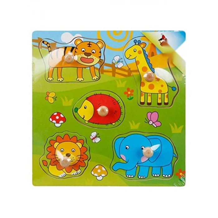 Eğitici Tahta Bultak Raptiyeli Puzzle - 5 Parça