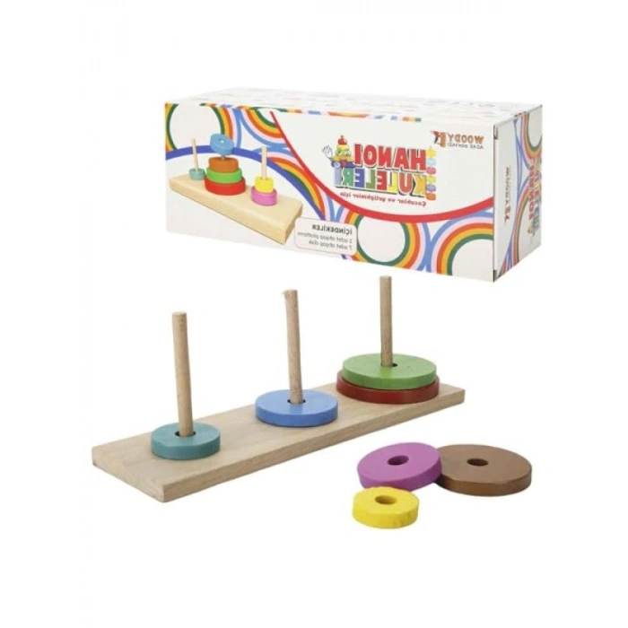 Eğitici Tahta Oyun - Hanoi Kuleleri