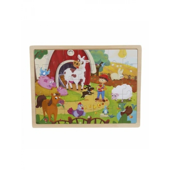 Eğitici Tahta Puzzle - 48 Parça Çiftlik Hayvanları