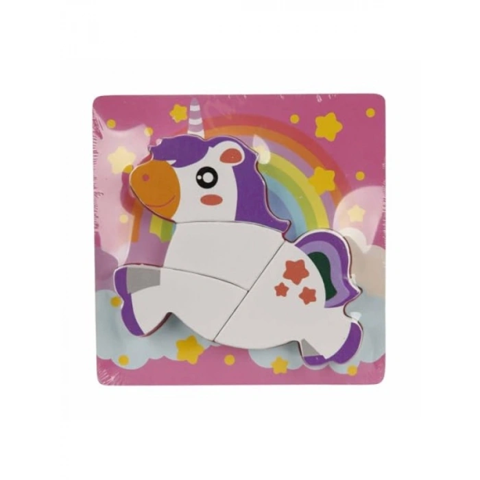 Eğitici Tahta Puzzle - Unicorn Temalı Oyun