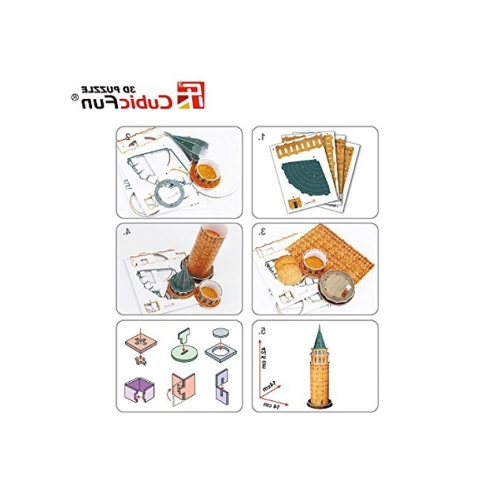 Eğlenceli 3D Galata Kulesi Puzzle - 17 Parça