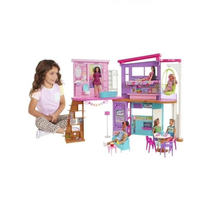 Eğlenceli Barbie Tatil Evi Oyun Seti (30dan Fazla Parça)