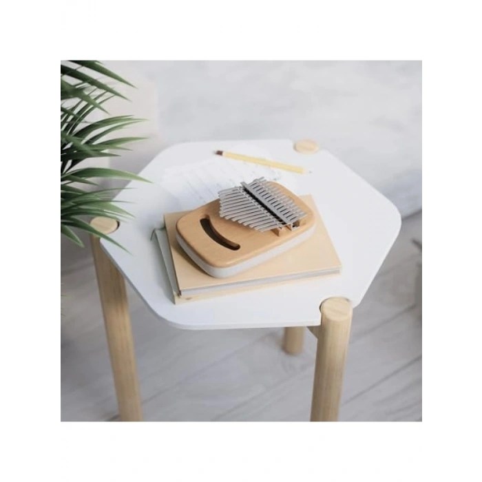 Eğlenceli Başparmak Piyanosu - Beyaz ve Doğal Ahşap