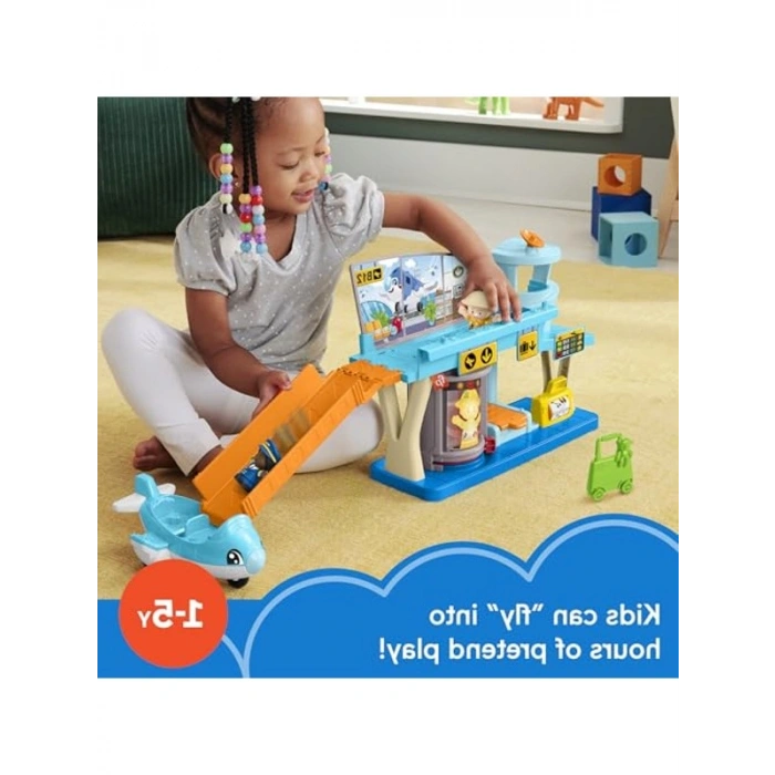 Eğlenceli Havaalanı Oyun Seti, Uçak ve 3 Aksesuar ile Bebekler için