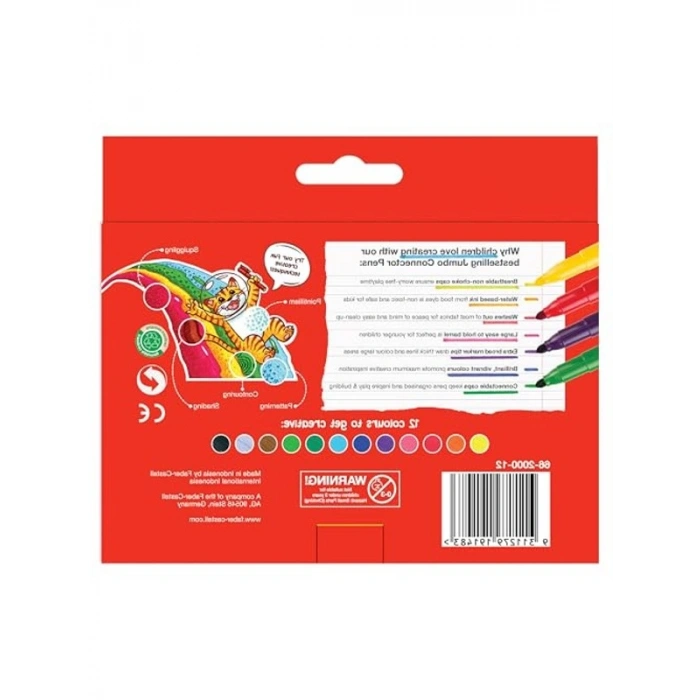 Eğlenceli Jumbo Keçeli Kalem Seti, 12 Renkli