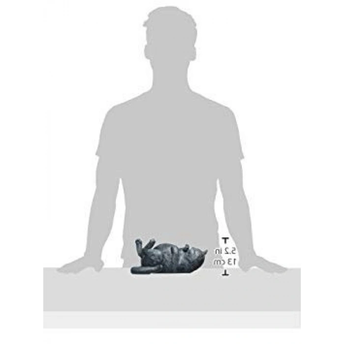 Eğlenceli Kedi Heykeli, Gri Taş Görünümlü