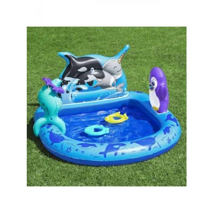 Eğlenceli Kutup Temalı Şişme Oyun Merkezi - 134x131x73 cm