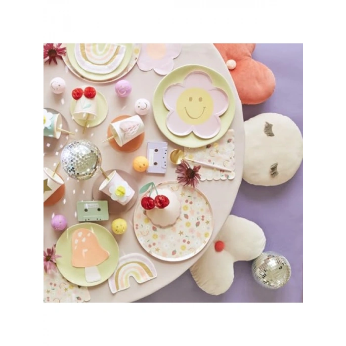 Eğlenceli Tasarımlara Sahip 8 Adet Mutlu Yüzler Tabak