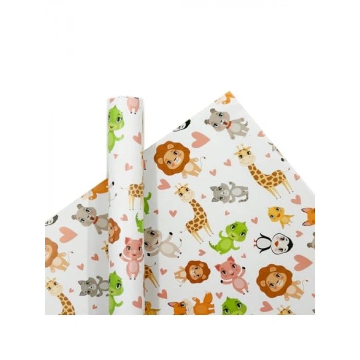 Eğlenceli Tema ile Premium Hediye Paketleme Kağıdı - 2li Set, 70x100 cm